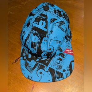Iron Fist Blue and Black Graphic Cassette Skater Streetwear Snapback Cap L/XL